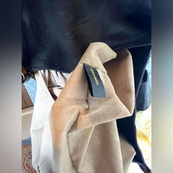 Brahmin Satchel Black and Brown croc embossed leather bag in EUC - Picture 11 of 11